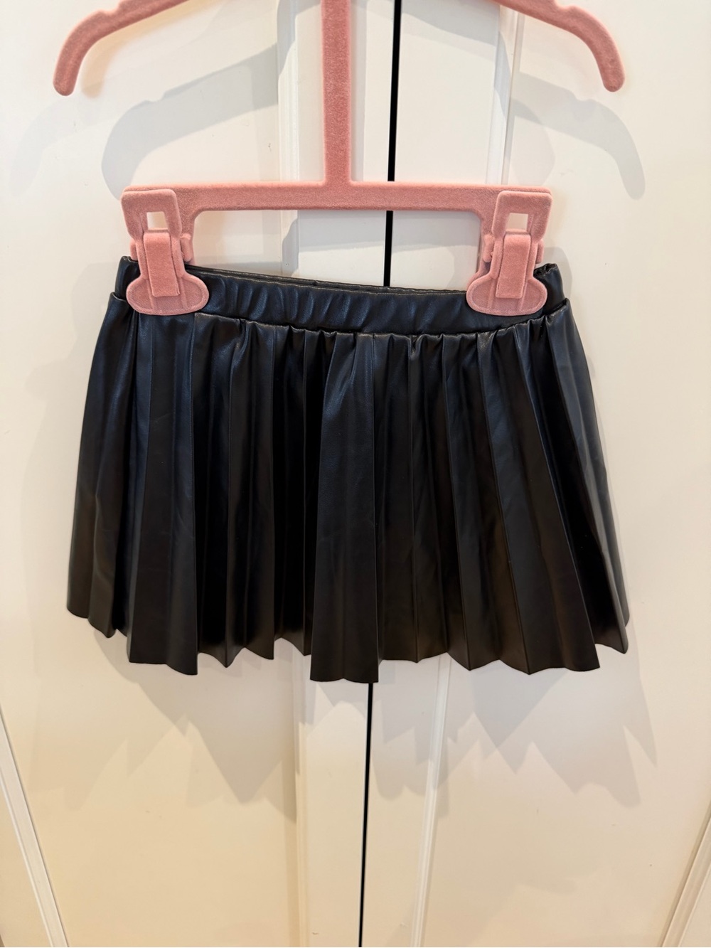 Zara 2-3t Black Pleated Faux Leather Mini Skirt